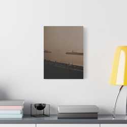 Navy Day New York October 27th 1945 War Ships Satin Canvas Stretched 12″ x 16″ (Vertical) 1.5"