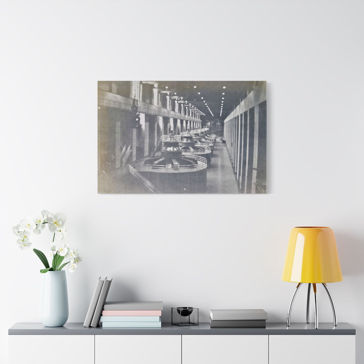 Boulder Dam Powerhouse Satin Canvas Stretched 36″ x 24″ (Horizontal) 1.5"