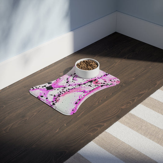 Neon Lightning Pet Feeding Mats - Bone shape (19" x 14") White - food mat