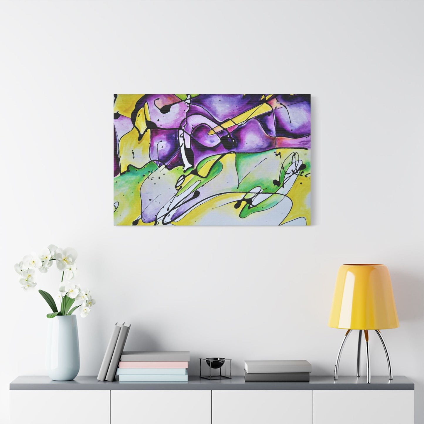 Purple Mountains Satin Canvas Stretched