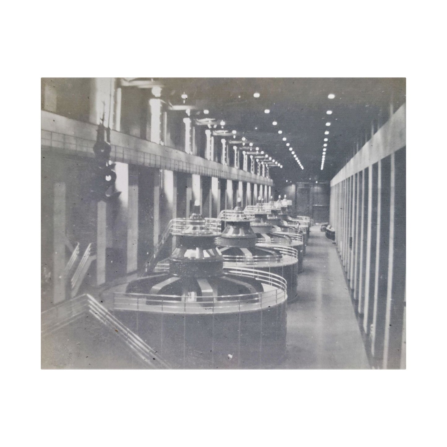 Boulder Dam Powerhouse Satin Canvas Stretched