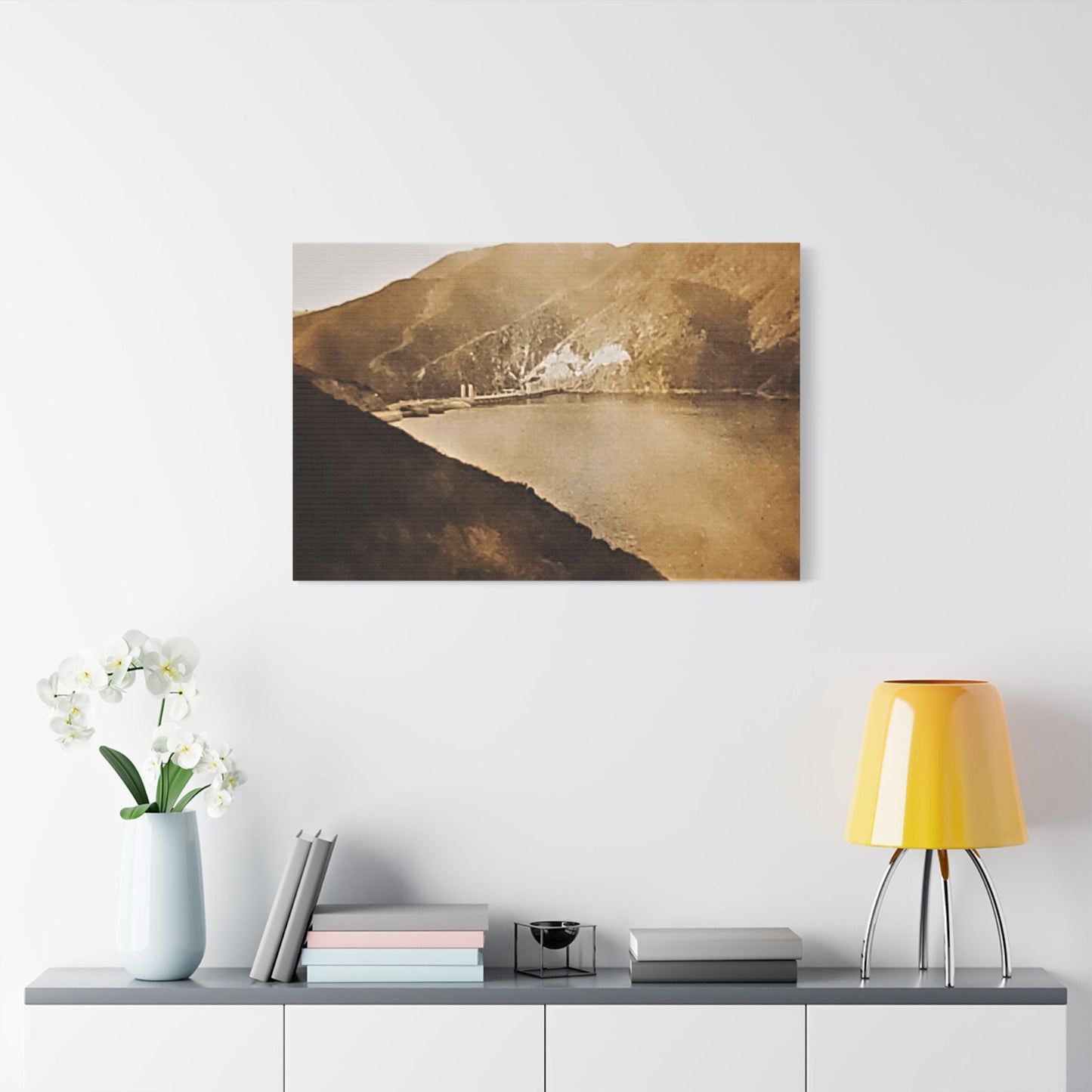 Morris Dam Lake Satin Canvas Stretched 36″ x 24″ (Horizontal) 1.5"