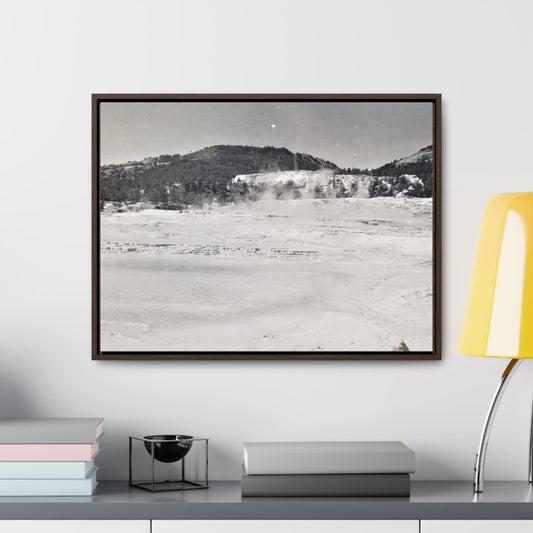 Mammoth Hot Springs Yellowstone Gallery Canvas Wraps Horizontal Frame 24″ x 18″ Walnut Premium Gallery Wraps (1.25″)