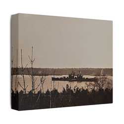 Navy Day New York October 27th 1945 Satin Canvas Stretched
