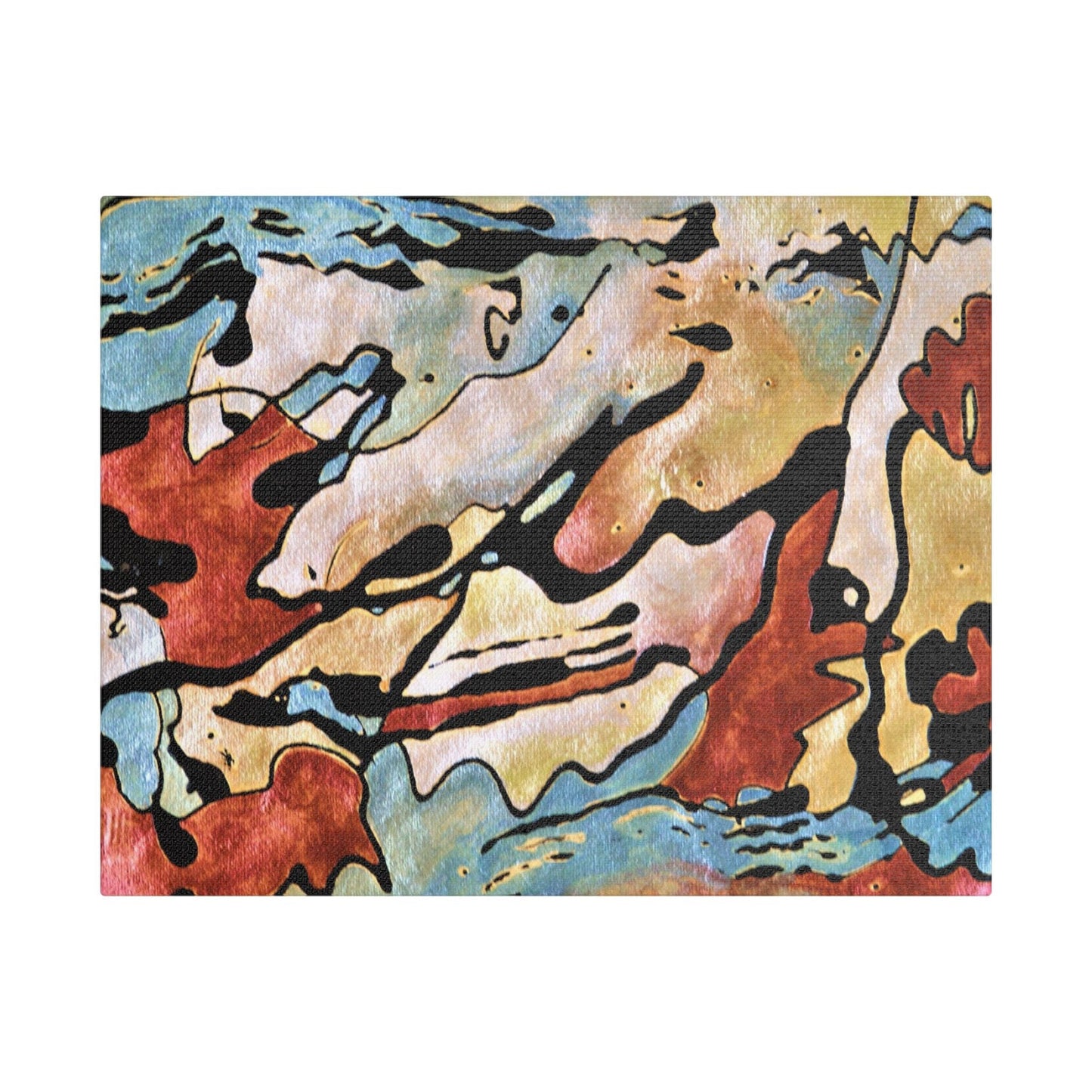 Blue Falls Satin Canvas Stretched 14″ x 11″ (Horizontal) 1.5"