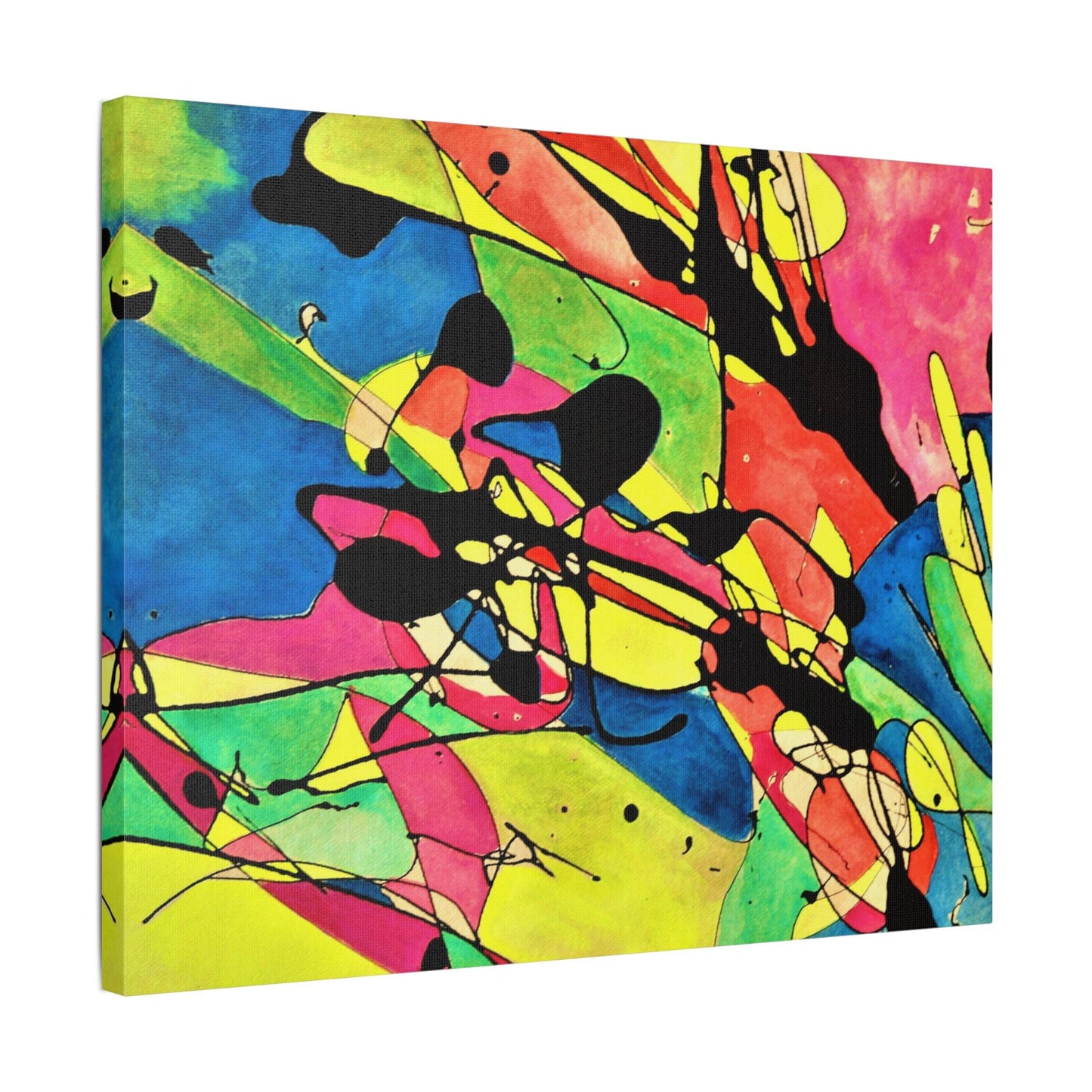 Exploding Earth Satin Canvas Stretched