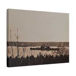 Navy Day New York October 27th 1945 Satin Canvas Stretched