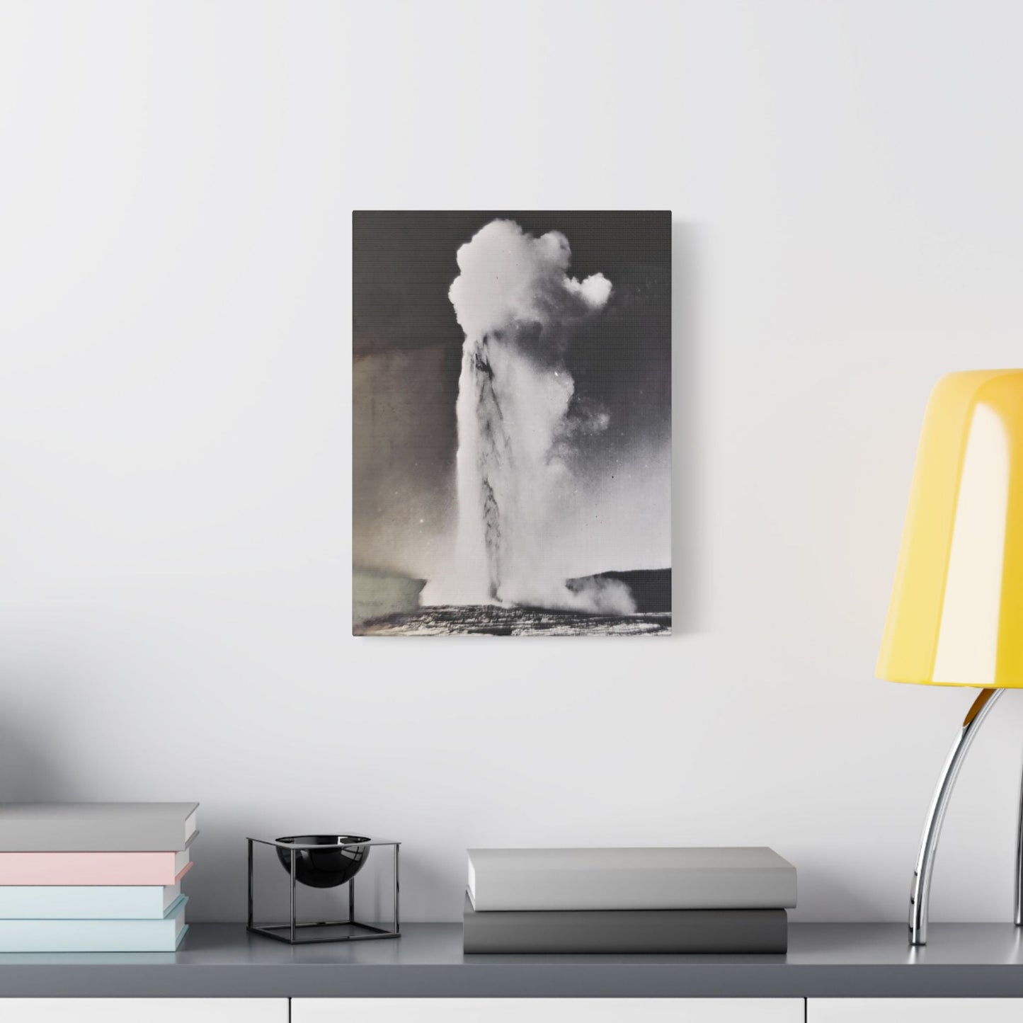Old Faithful Geyser Yellowstone Satin Canvas Stretched 12″ x 16″ (Vertical) 1.5"