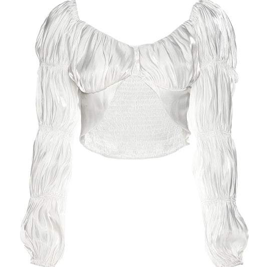 French Romantic Style Off-Shoulder T-Shirt with Ruffles - Apricot color S - Women's Fashion - Women's Clothing - Blouses & Shirts