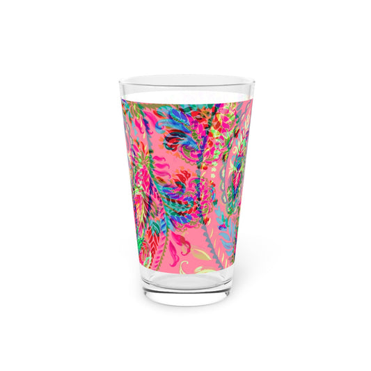 Vibrant Floral Pint Glass - 16oz - Kia Day Design