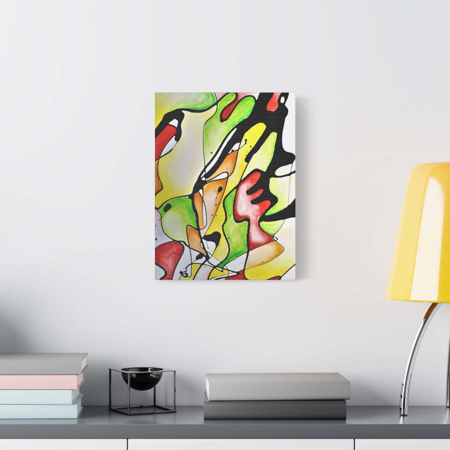 Red Mushroom Satin Canvas Stretched