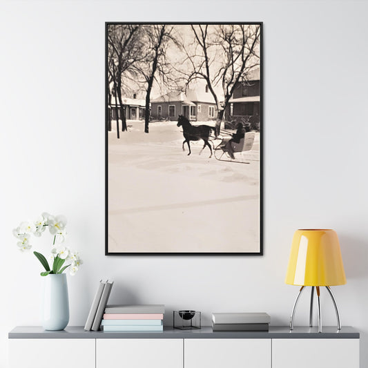 Carriage Ride Gallery Canvas Wraps Vertical Frame 32″ x 48″ Premium Gallery Wraps (1.25″) Black