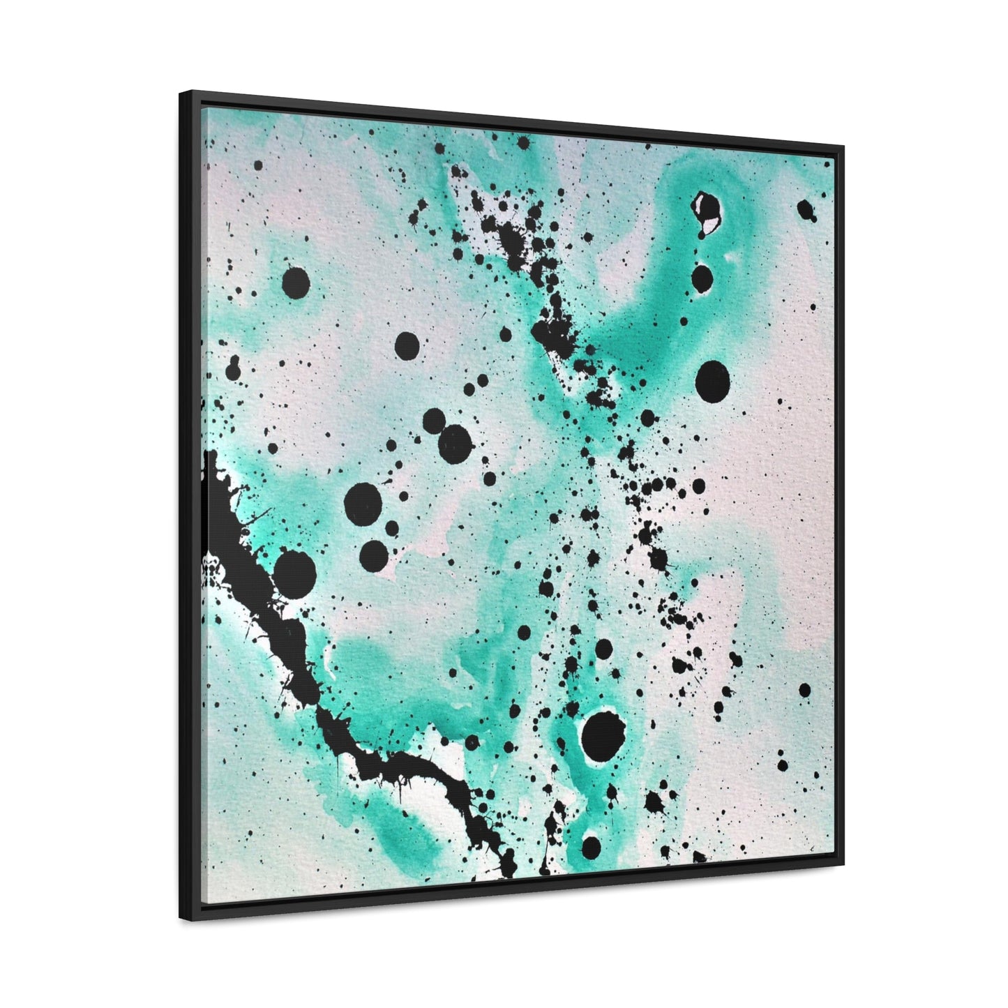 Teal Burst Gallery Canvas Wraps, Square Frame Printify