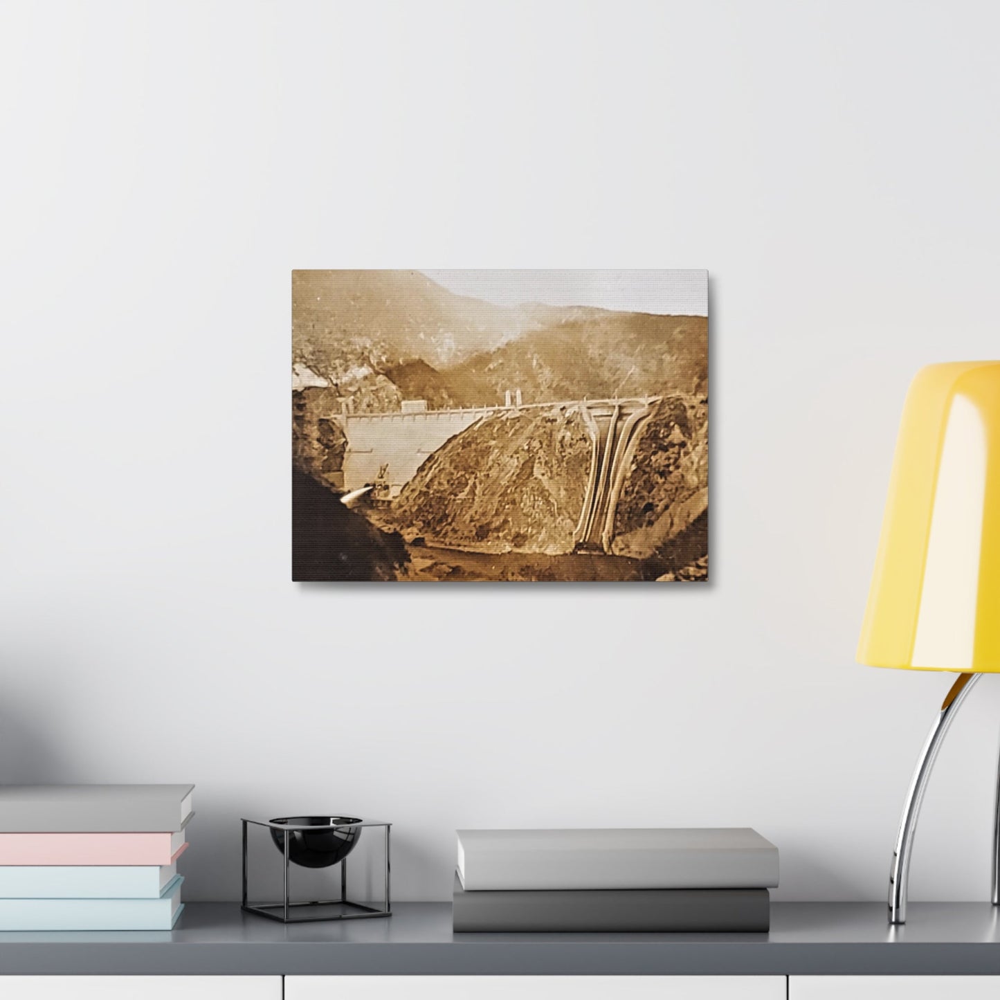 Back View Morris Dam Spillway Stretched Canvas 1.5" 16″ x 12″