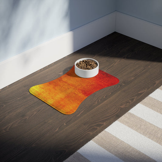 Red Gold Pet Feeding Mats Bone shape (19" x 14") White