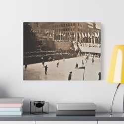 Rockefeller Plaza Easter 1945 Satin Canvas Stretched 24″ x 18″ (Horizontal) 1.5"