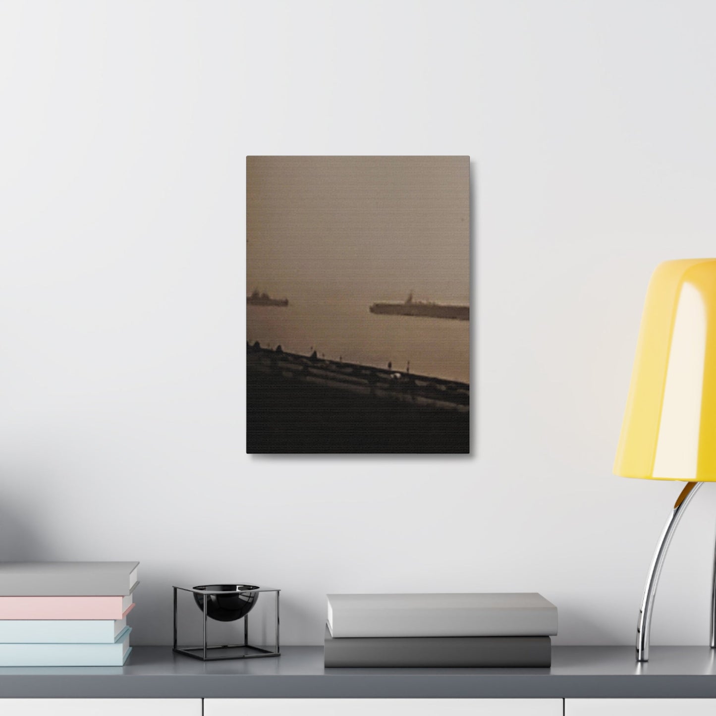 Navy Day New York Hudson River October 27th 1945 War Ships Stretched Canvas 1.5" 12″ x 16″