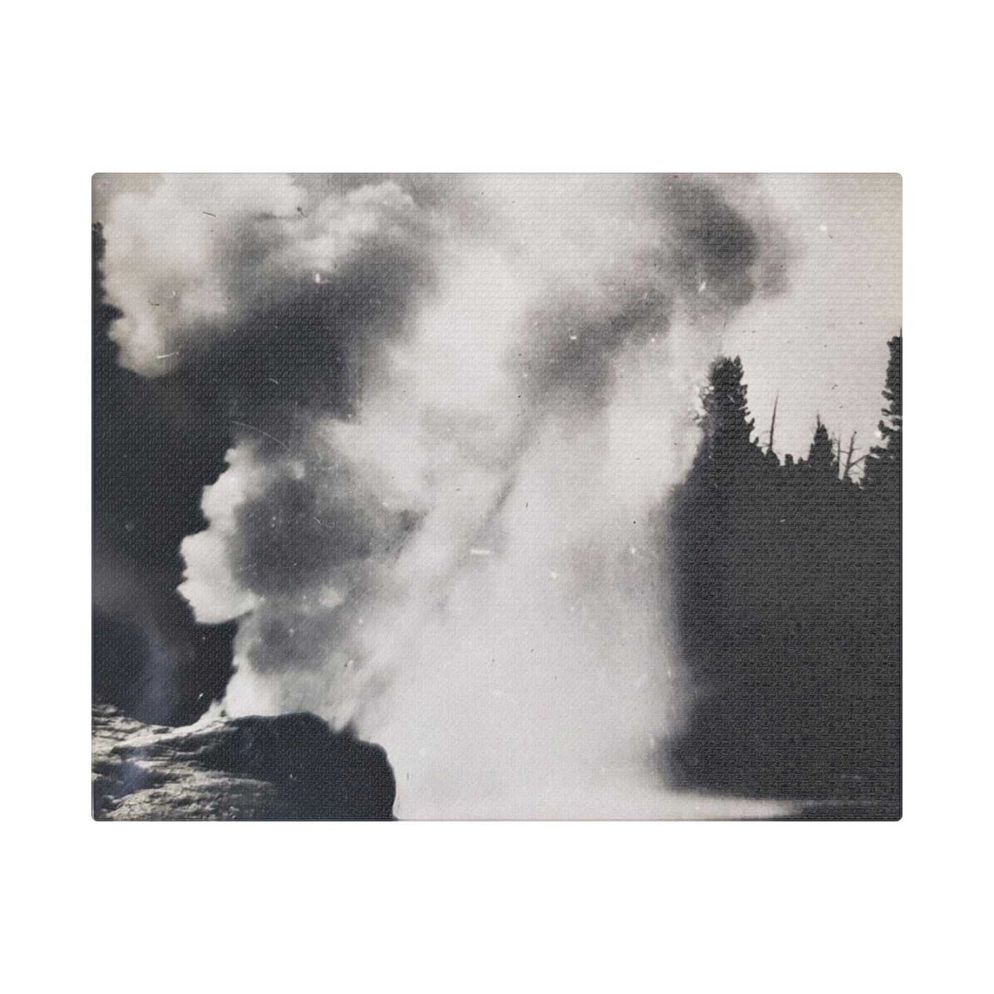 Riverside Geyser Yellowstone Satin Canvas Stretched
