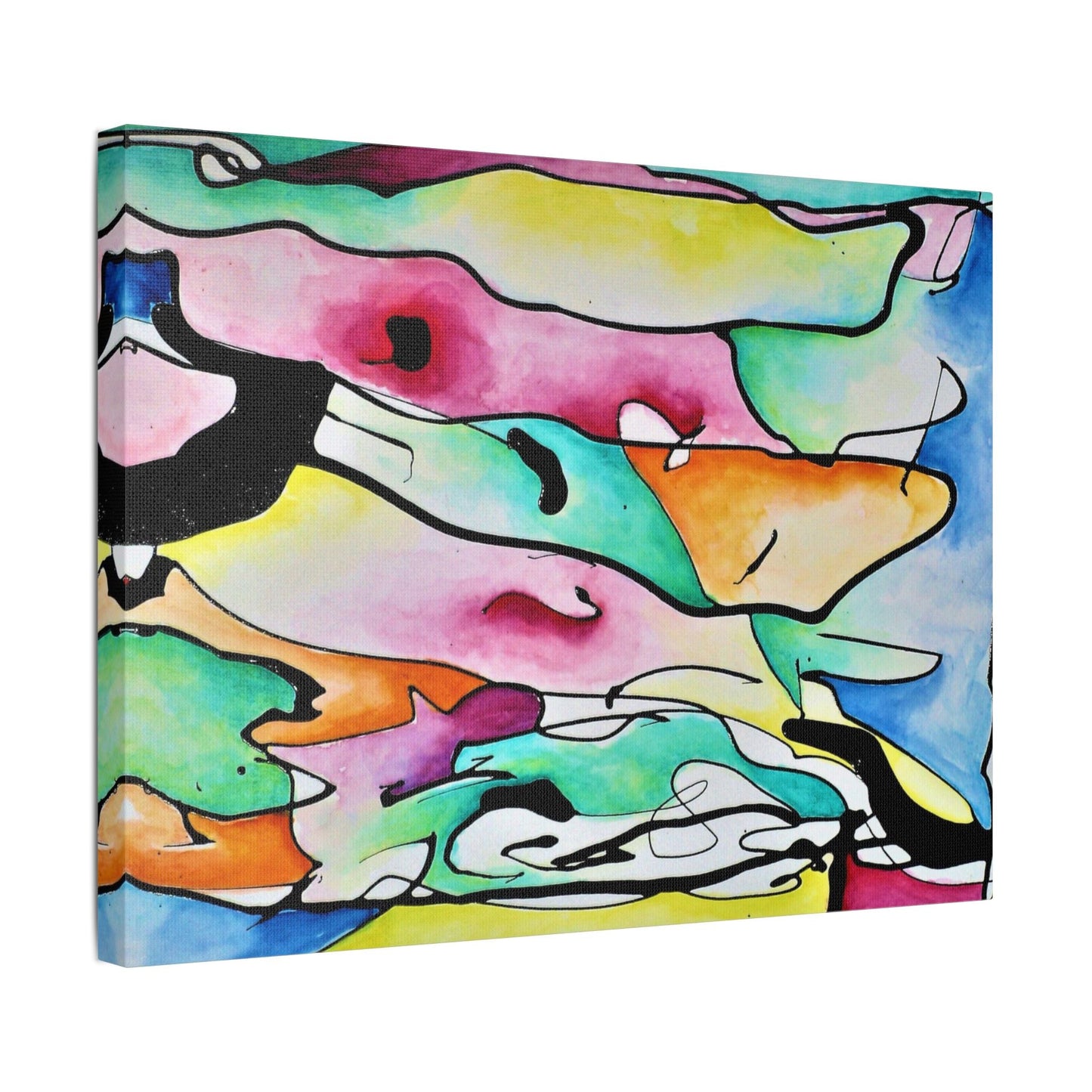 Shredded Paper Satin Canvas Stretched