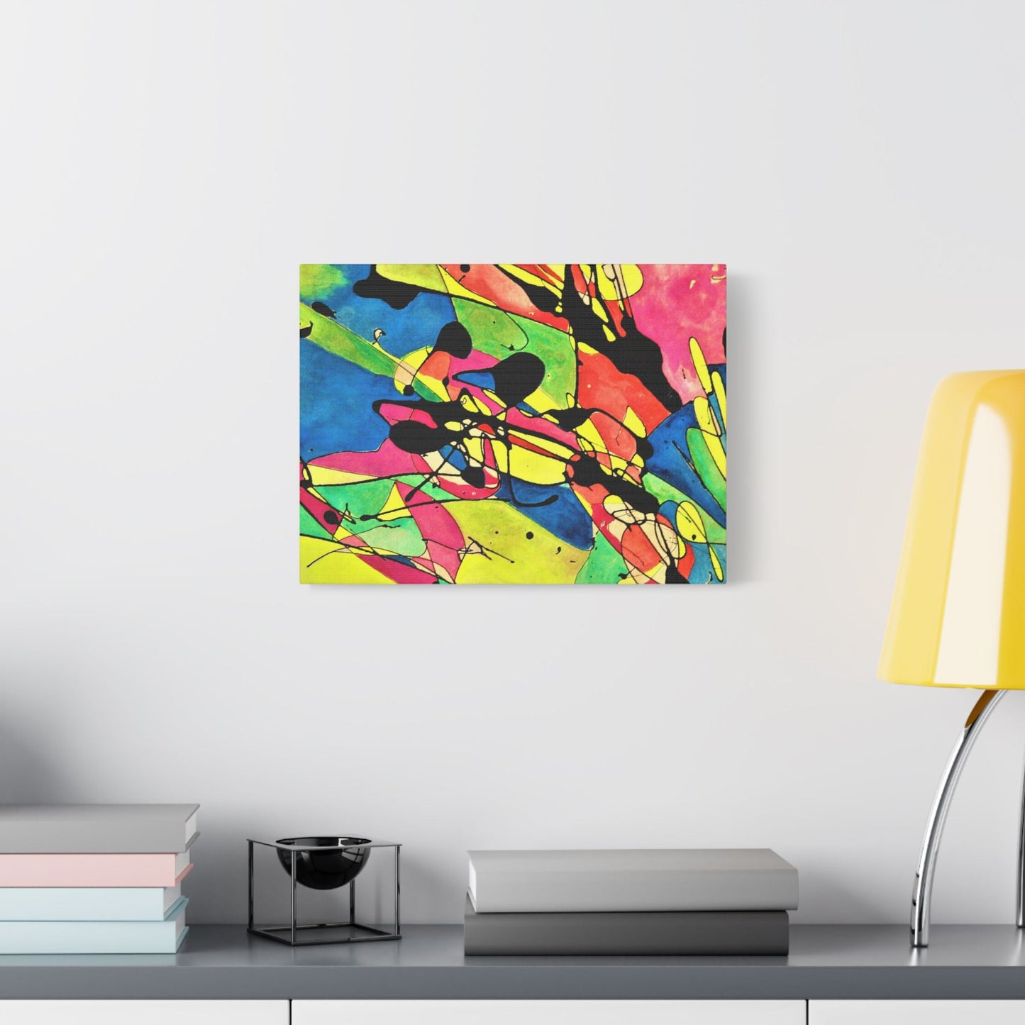 Exploding Earth Satin Canvas Stretched