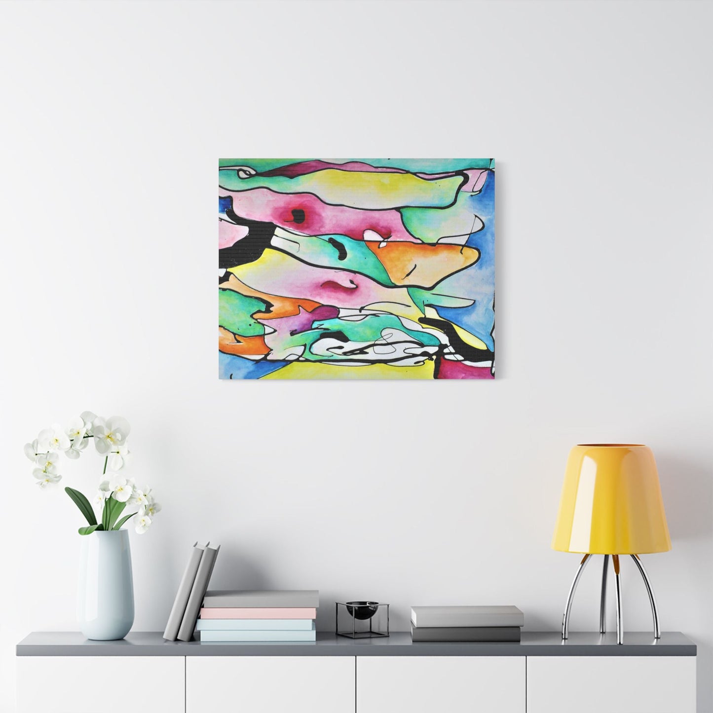 Shredded Paper Satin Canvas Stretched