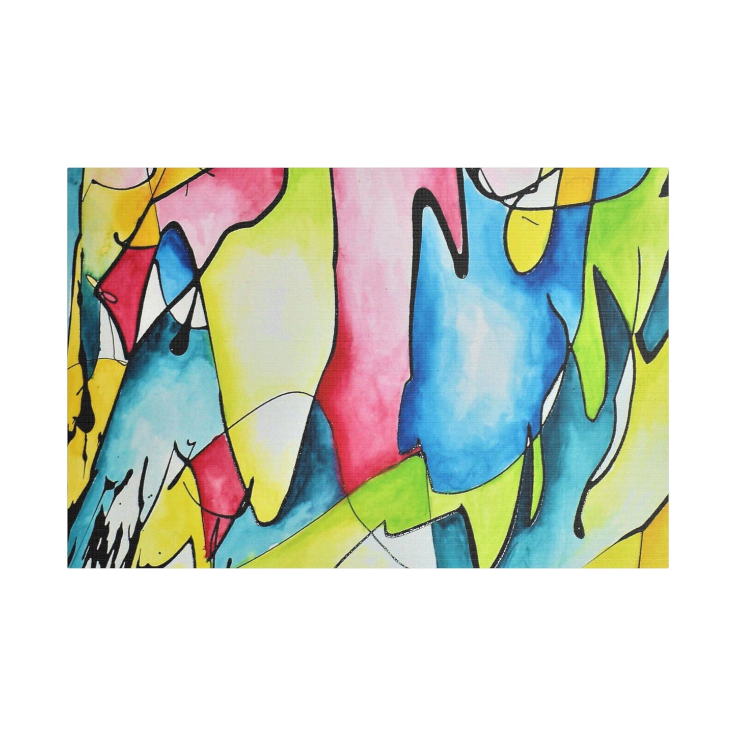 Blue Flame Satin Canvas Stretched 36″ x 24″ (Horizontal) 1.5"