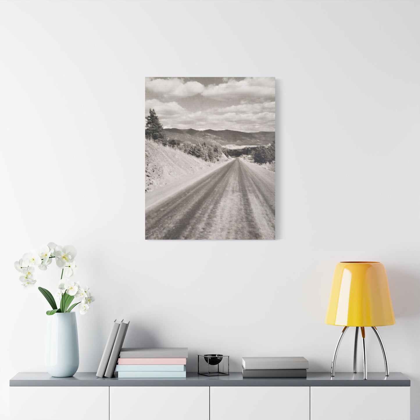 Western Road Satin Canvas Stretched