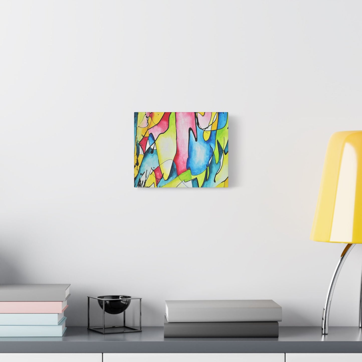 Blue Flame Satin Canvas Stretched