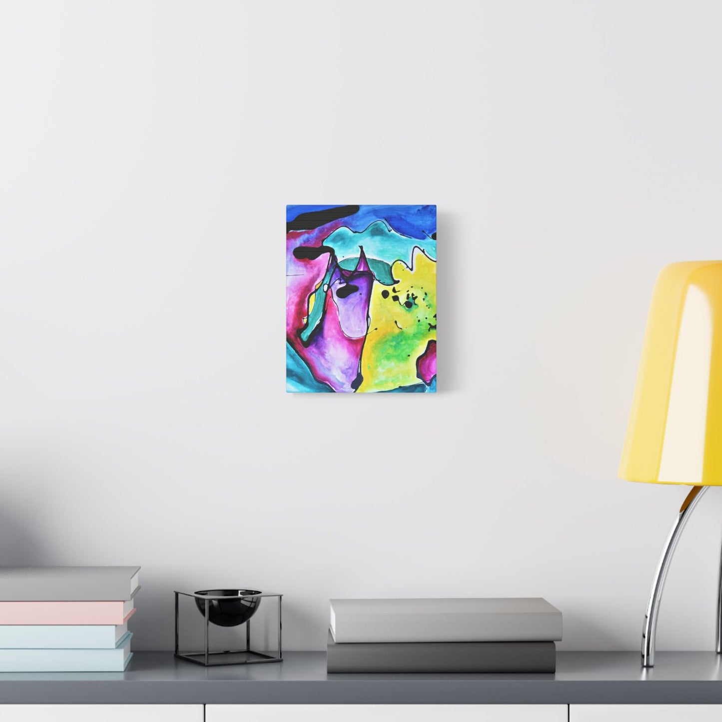 Cat Dog Satin Canvas Stretched