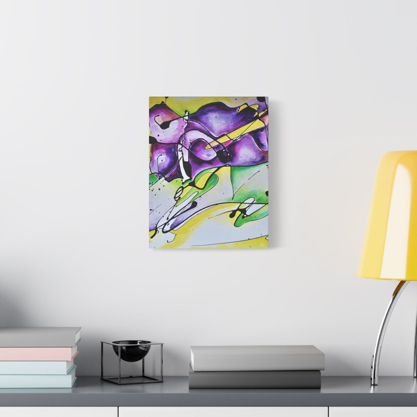 Purple Mountains Satin Canvas Stretched