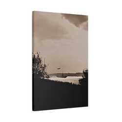 Navy Day New York October 27th 1945 Plane Satin Canvas Stretched