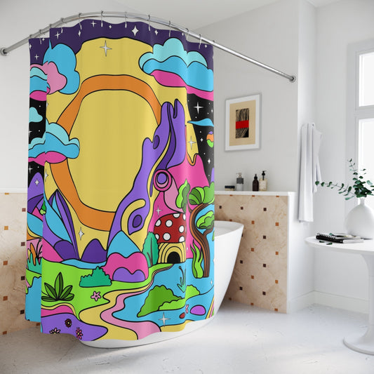 Fantasy Landscape Shower Curtain - - Home Decor