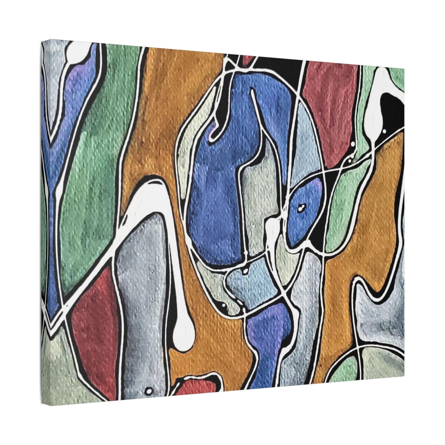Blue Girl Satin Canvas Stretched