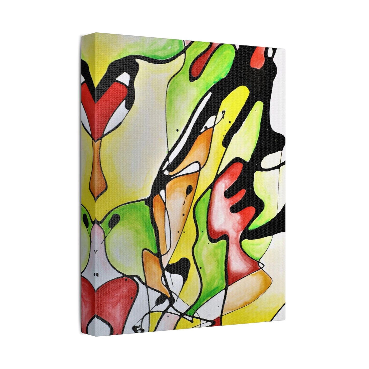 Red Mushroom Satin Canvas Stretched