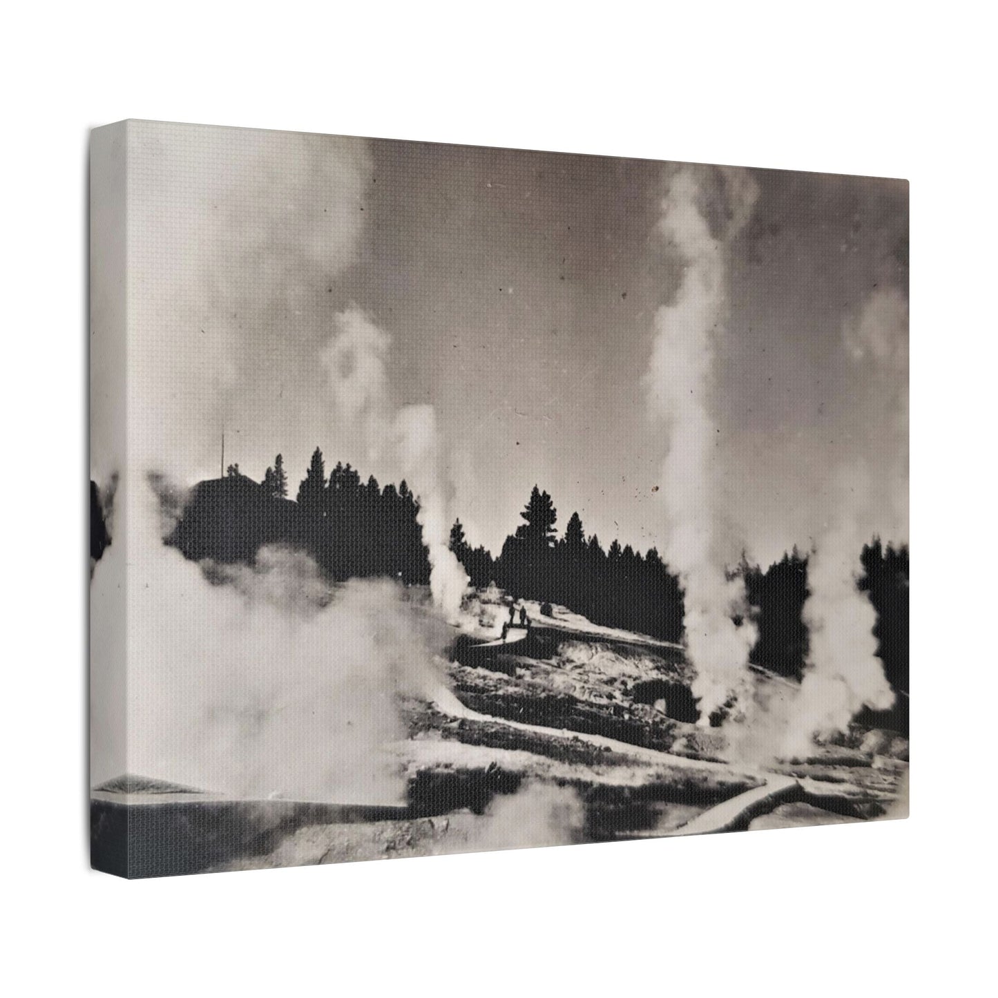 Norris Geyser Yellowstone Satin Canvas Stretched
