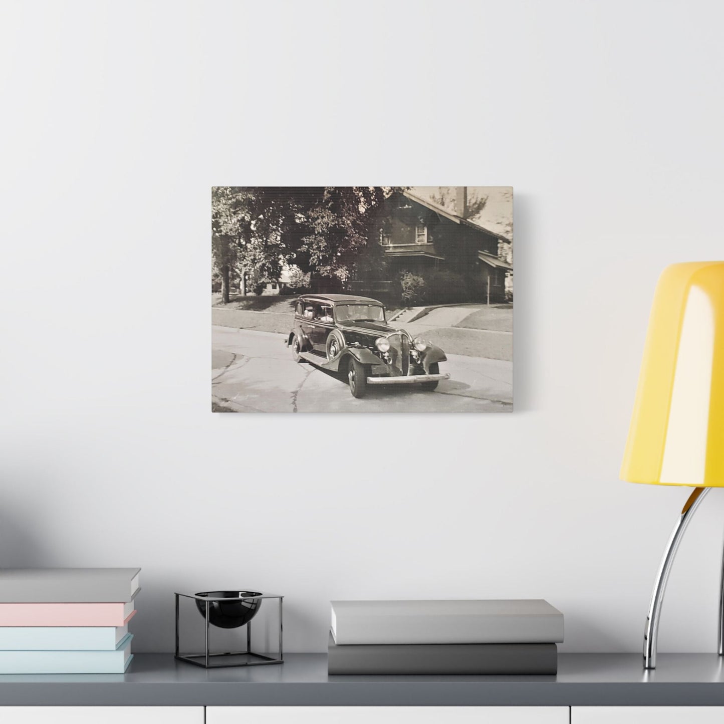 Classic Car Satin Canvas Stretched