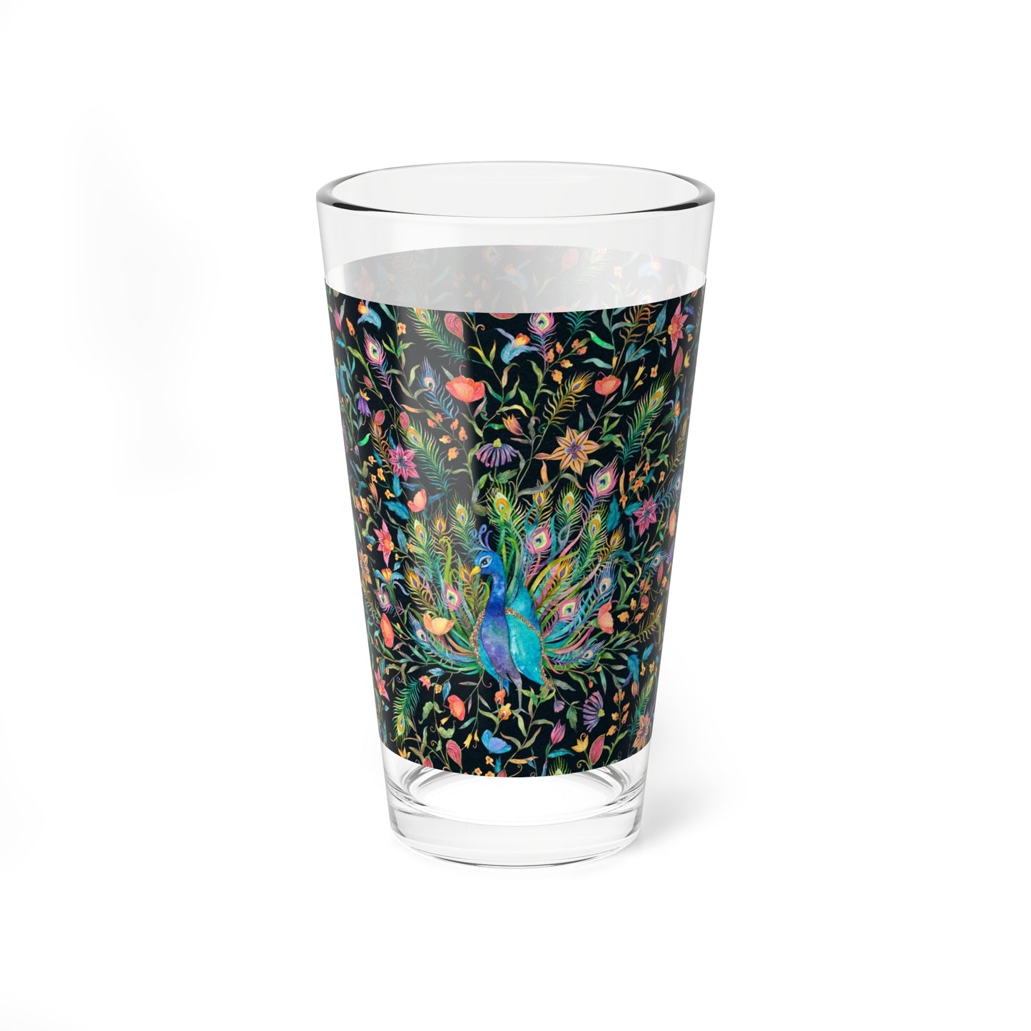 Floral Peacock Mixing Glass - Kia Day Design