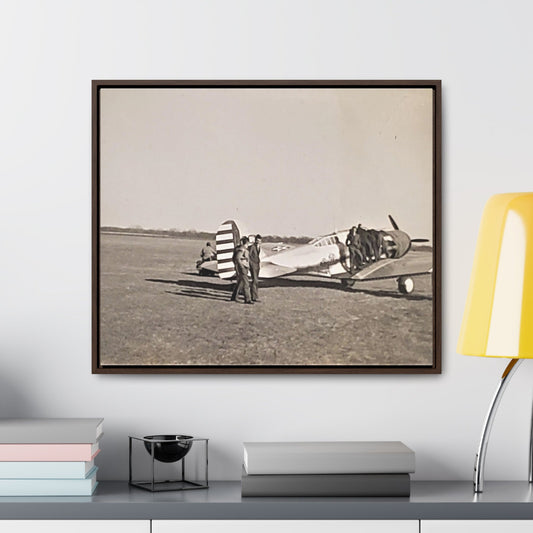 Army Pursuit Plane Ames Airport 1939 Gallery Canvas Wraps, Horizontal Frame 24″ x 20″ Walnut 1.25"