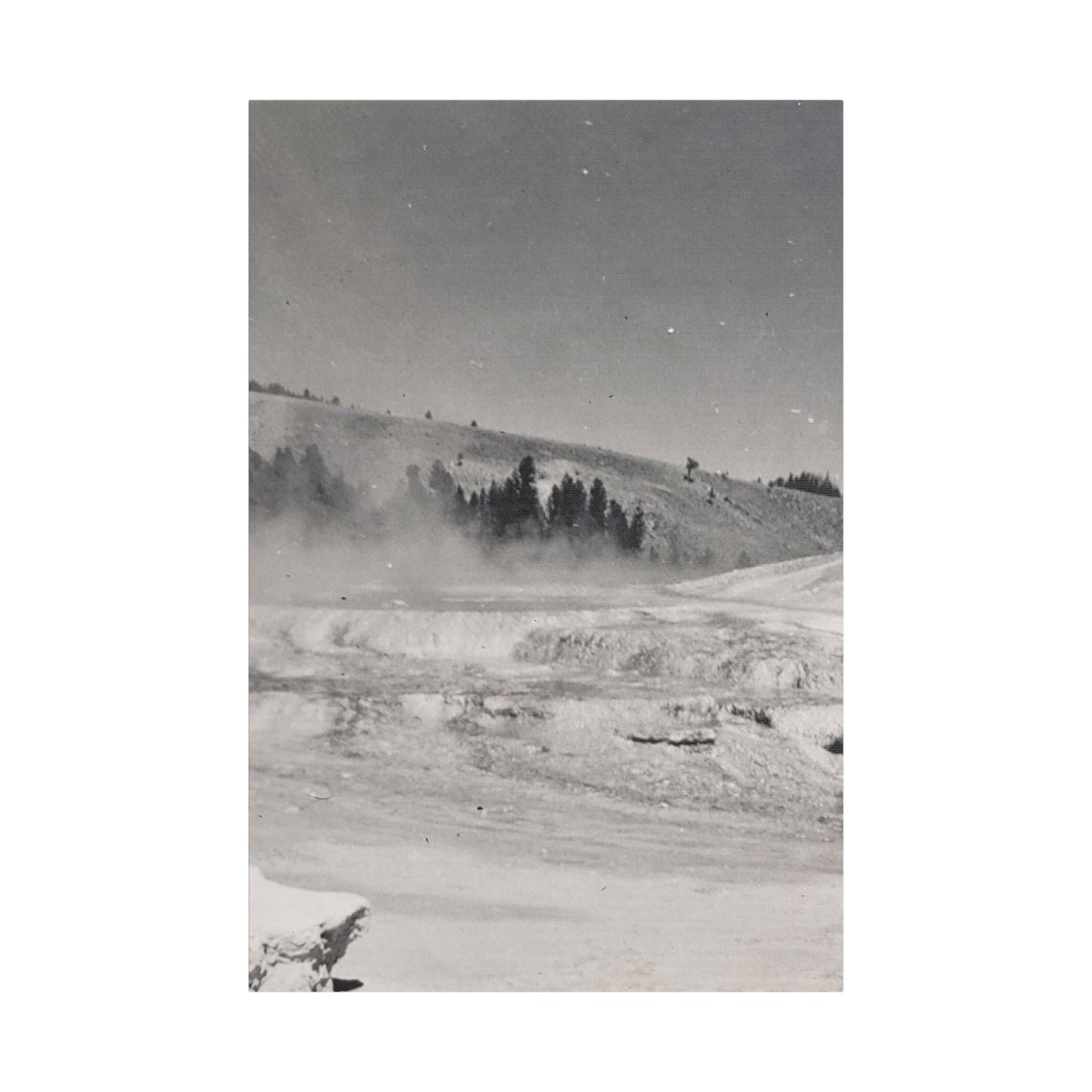 Mammoth Hot Springs Satin Canvas Stretched