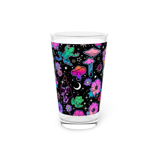 Mystical Floral Pint Glass - 16oz - Kia Day Design