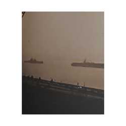 Navy Day New York October 27th 1945 War Ships Satin Canvas Stretched
