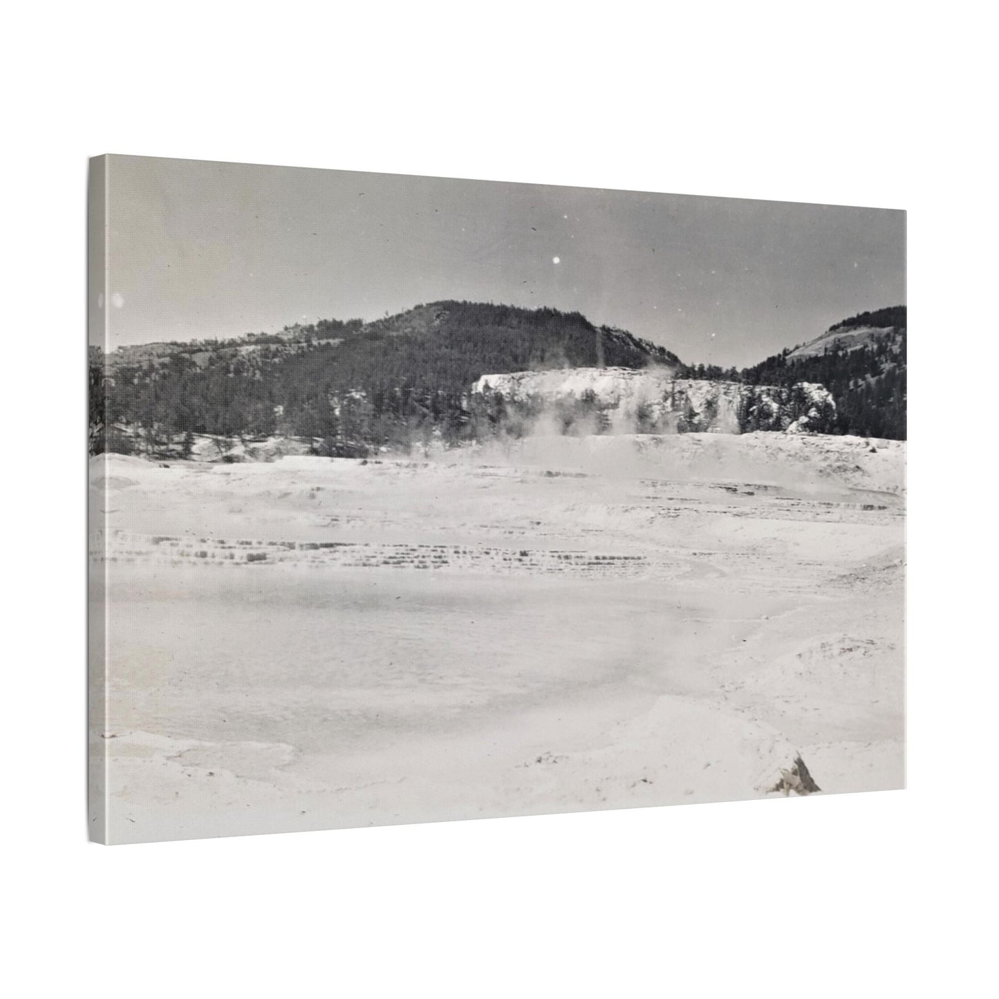 Mammoth Hot Springs Yellowstone Satin Canvas Stretched