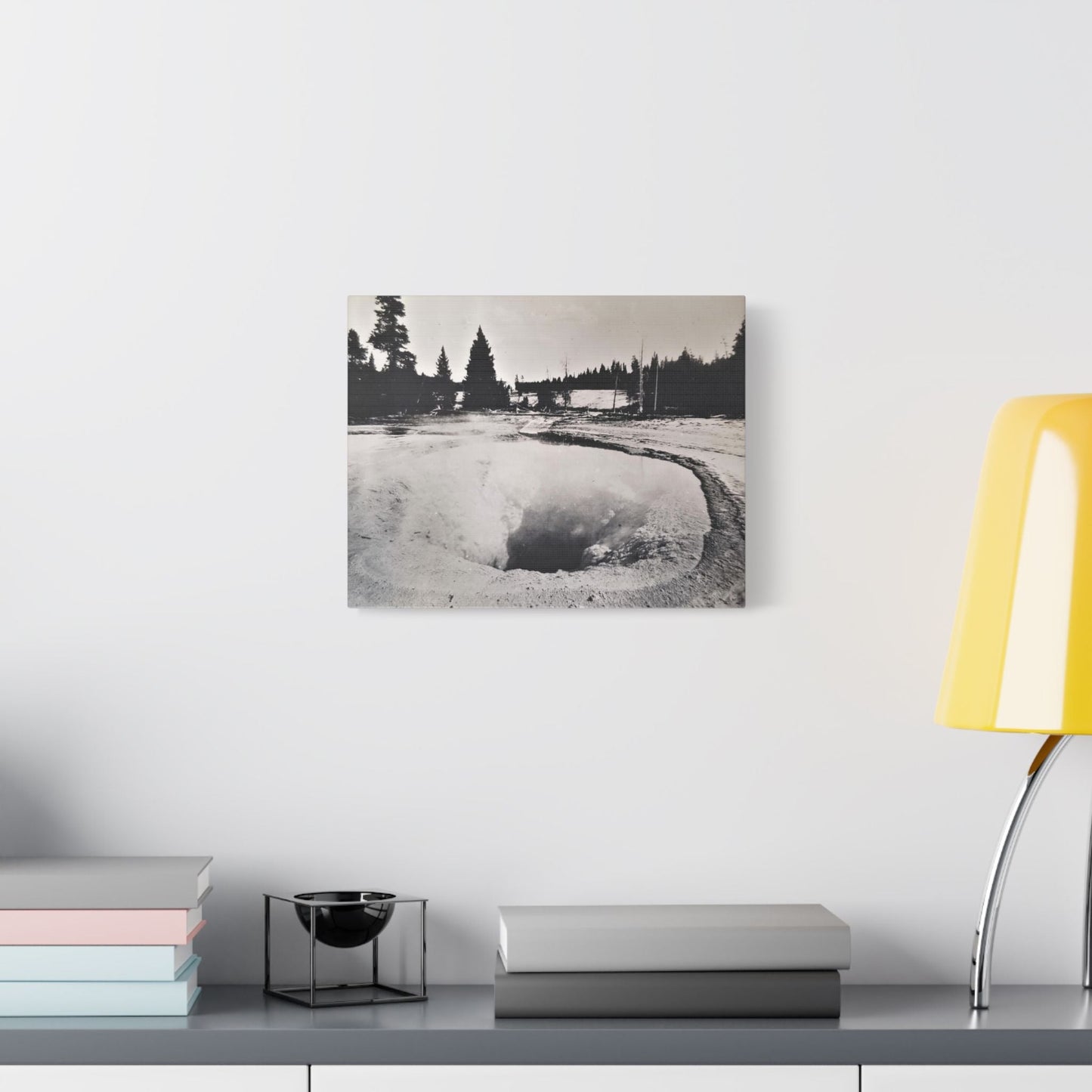 Morning Glory Pool Yellowstone Satin Canvas Stretched 14″ x 11″ (Horizontal) 1.5"