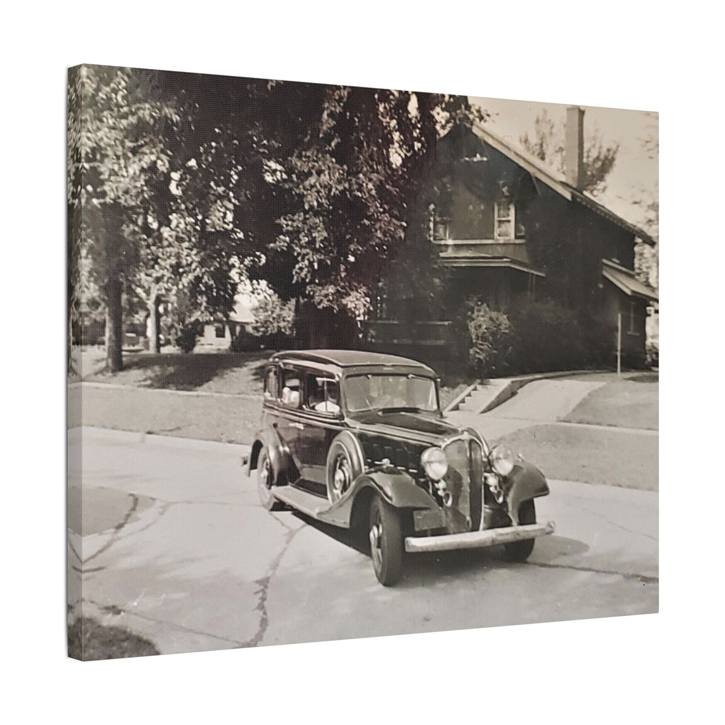 Classic Car Satin Canvas Stretched