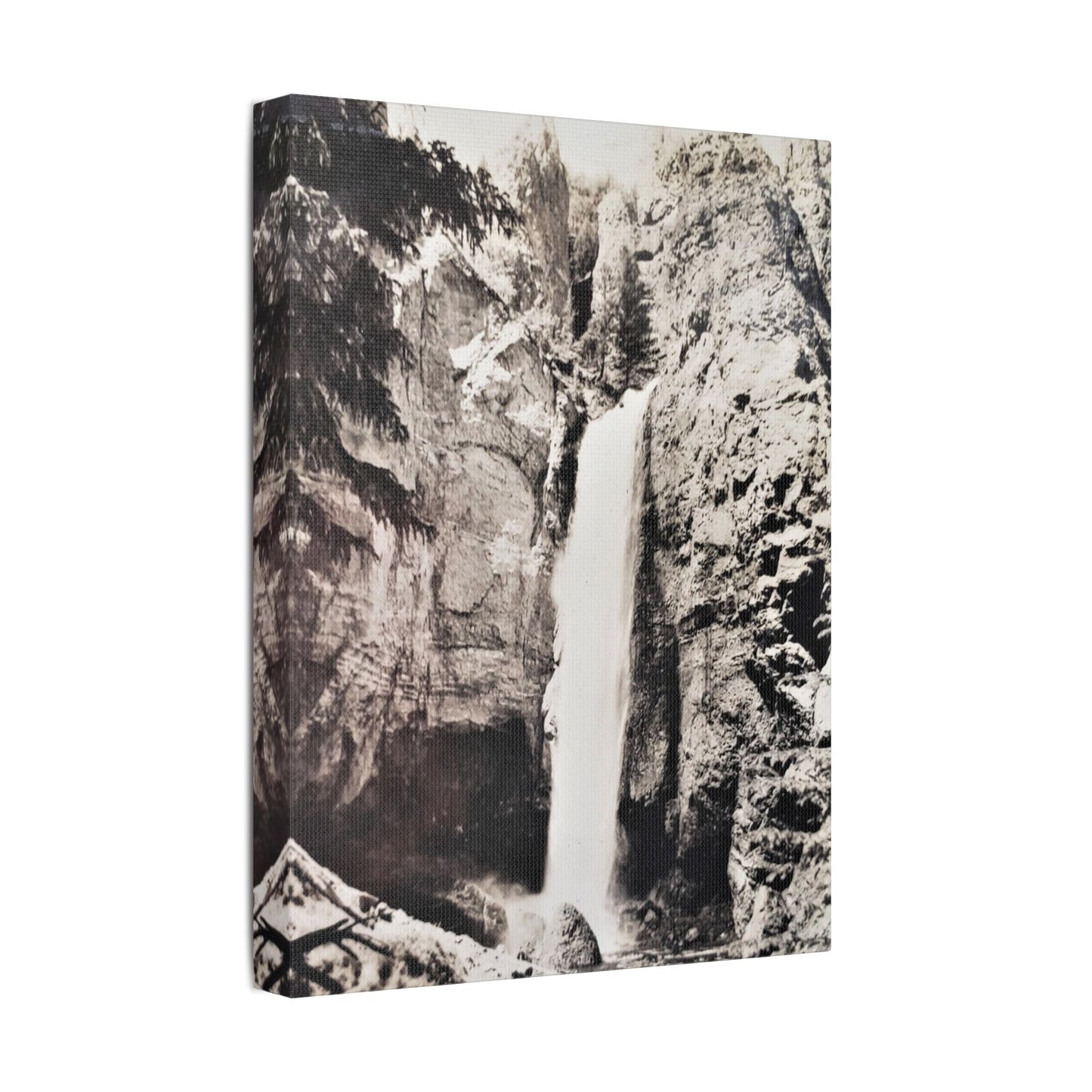 Tower Falls Yellowstone Satin Canvas Stretched