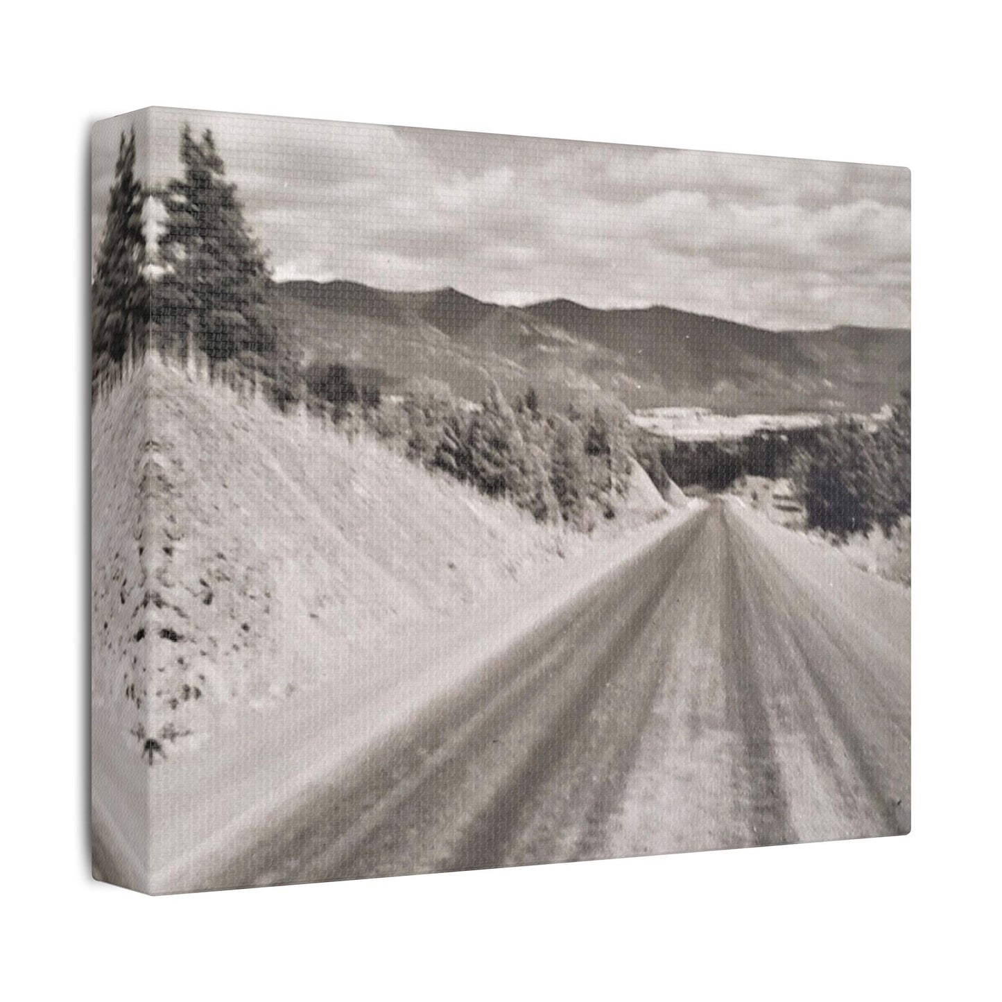Western Road Satin Canvas Stretched