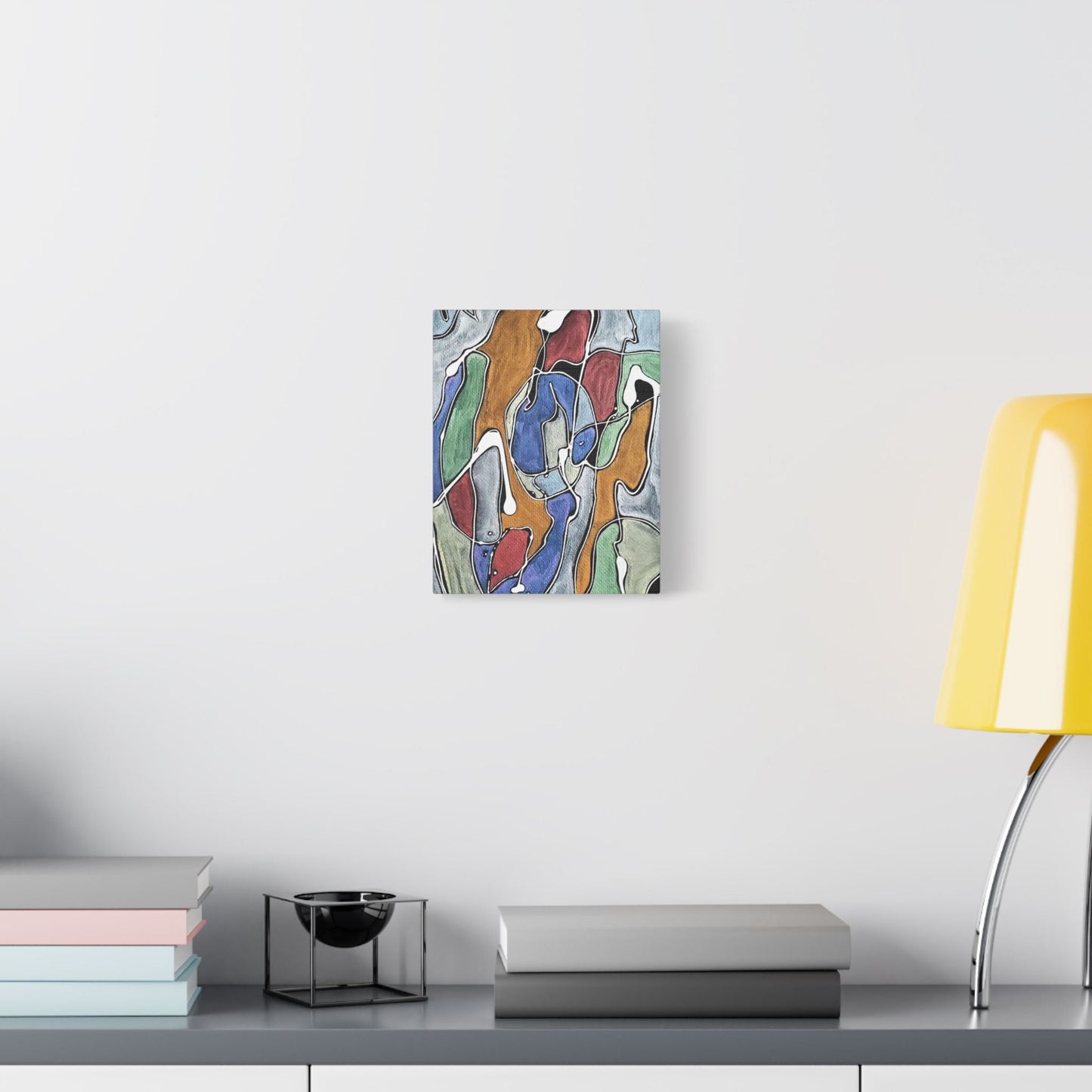 Blue Girl Satin Canvas Stretched
