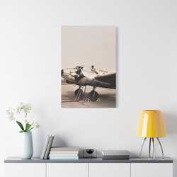 Refueling Mid-Contintent Chief Line Omaha Airport 1939 Satin Canvas Stretched 24″ x 36″ (Vertical) 1.5"