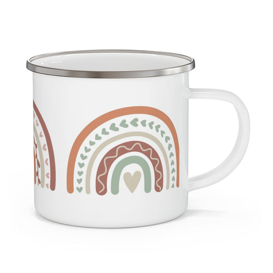 Rustic Rainbow Enamel Camping Mug - Kia Day Design