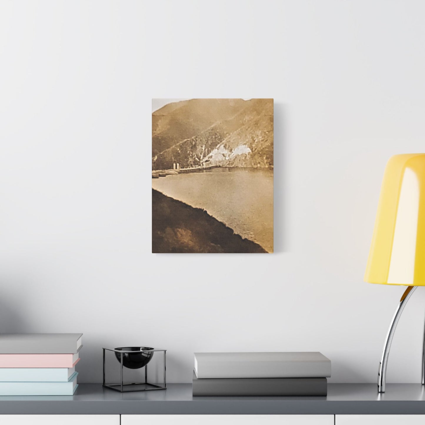 Morris Dam Lake Satin Canvas Stretched 11″ x 14″ (Vertical) 1.5"